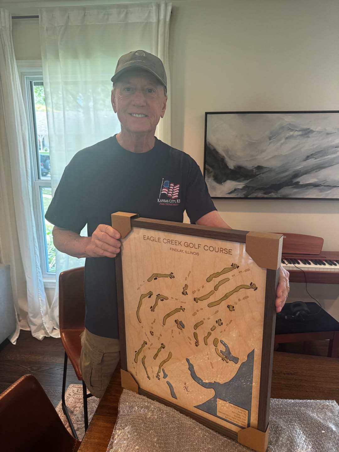 Customer photo review of Custom 3D Wood Golf Course Map