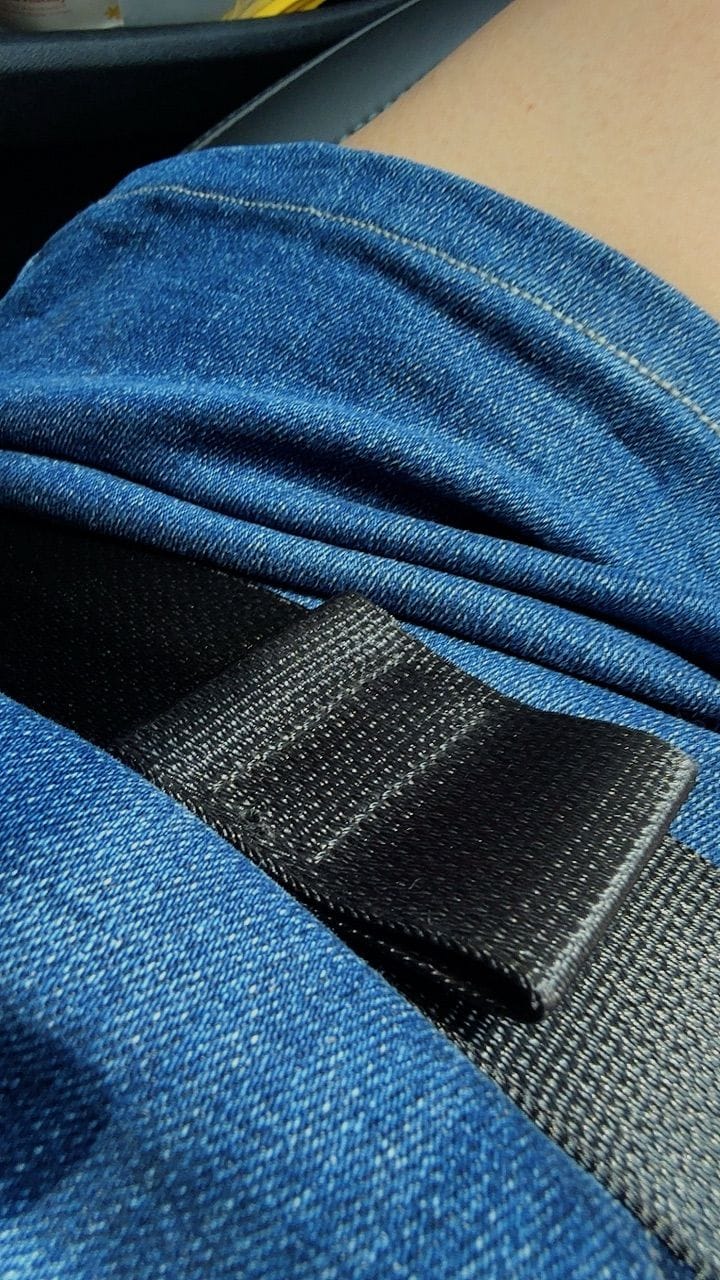 Customer photo review of Mid-Waisted Stretch Denim Shorts