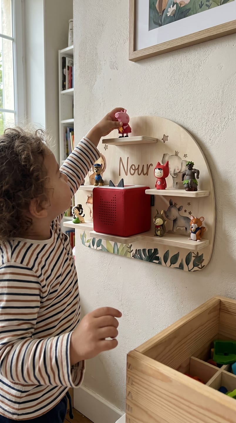 Customer photo review of Étagère pour Toniebox personnalisée – Famille jungle