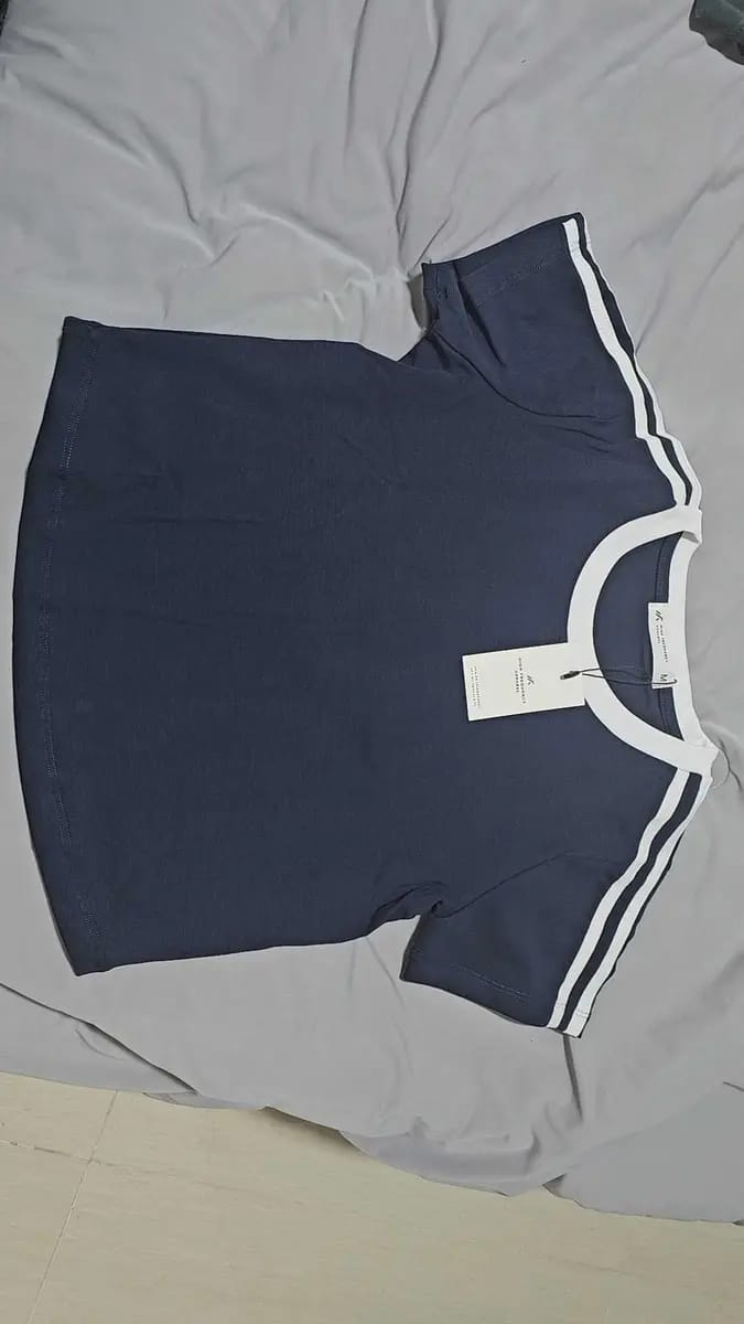Customer photo review of Striped Curved Hem Baby Tee