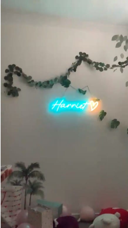 Customer photo review of Custom Neon Signs for Kids Rooms