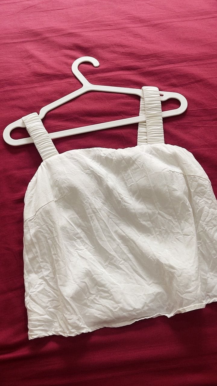 Customer photo review of Padded Sleeveless Top with Ruched Straps
