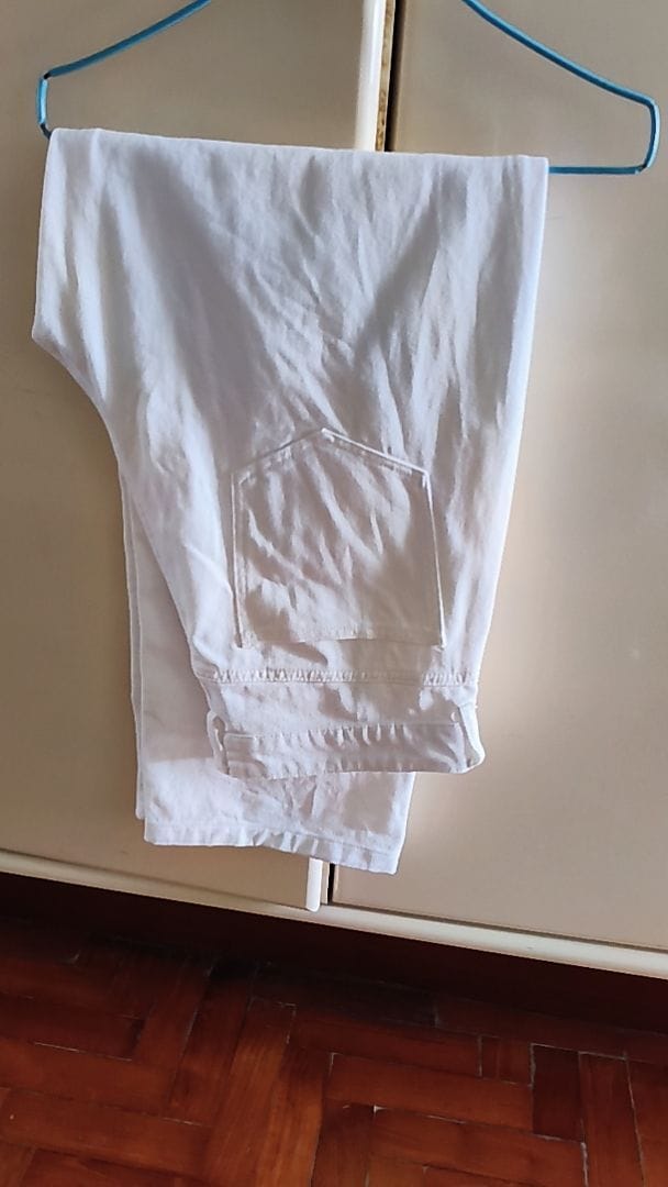 Customer photo review of Straight Cut Cotton Twill Jeans