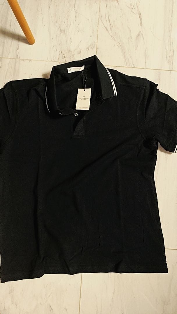 Customer photo review of Striped Collar Piqué Polo – Slim Fit