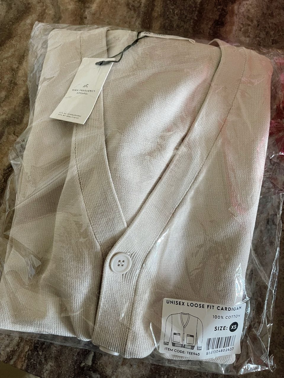 Customer photo review of Unisex Relax Fitted Knitted Cardigan