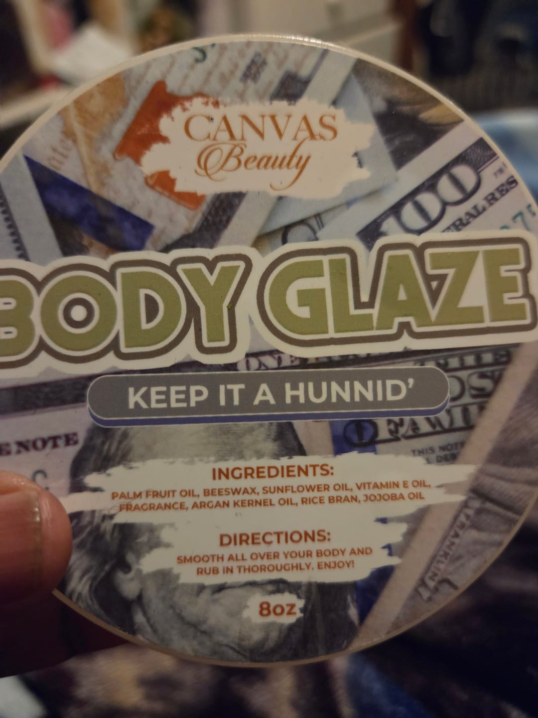 Customer photo review of (NEW) BODY GLAZE: KEEP IT A HUNNID (Unisex)