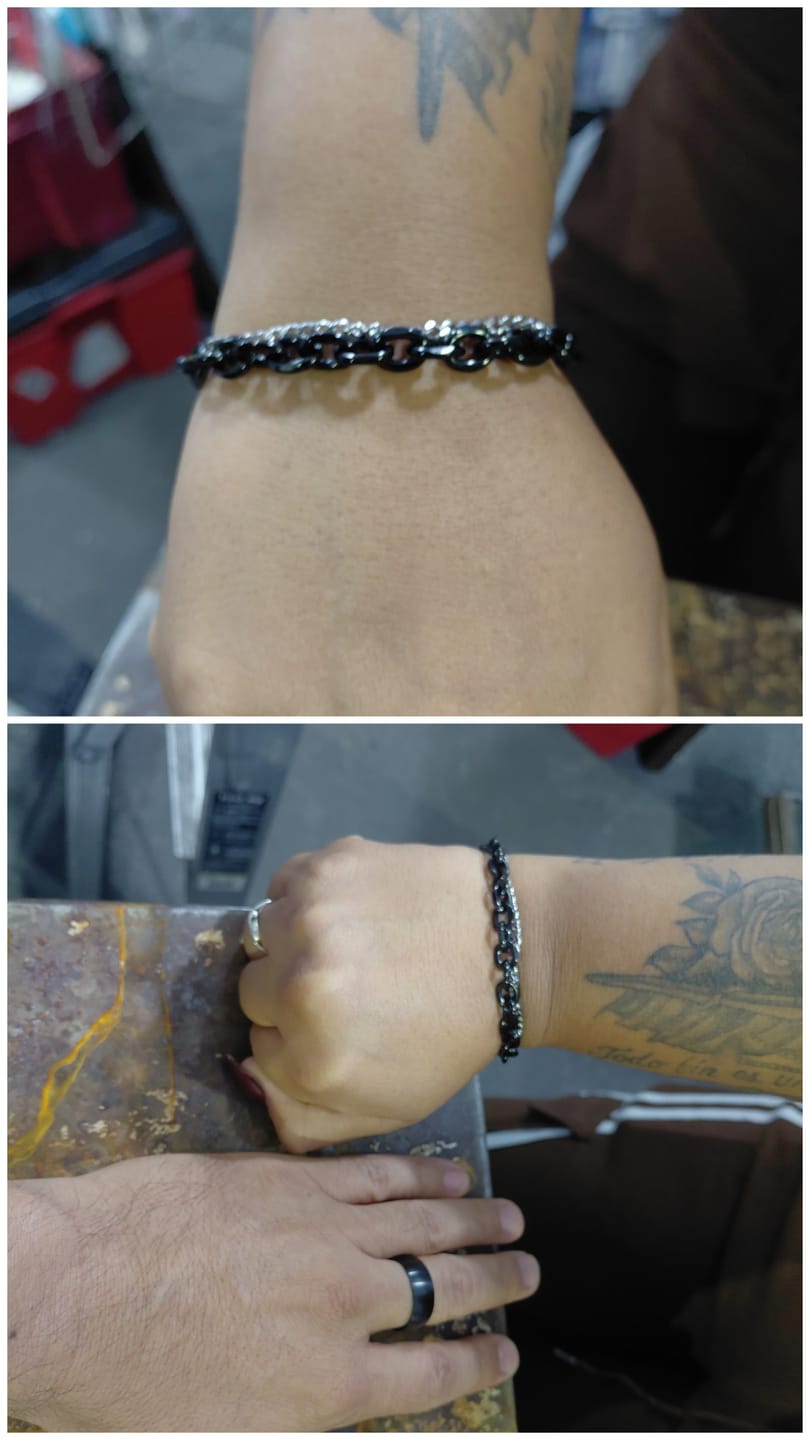 Customer photo review of Pulsera Statement - Acero Inox.