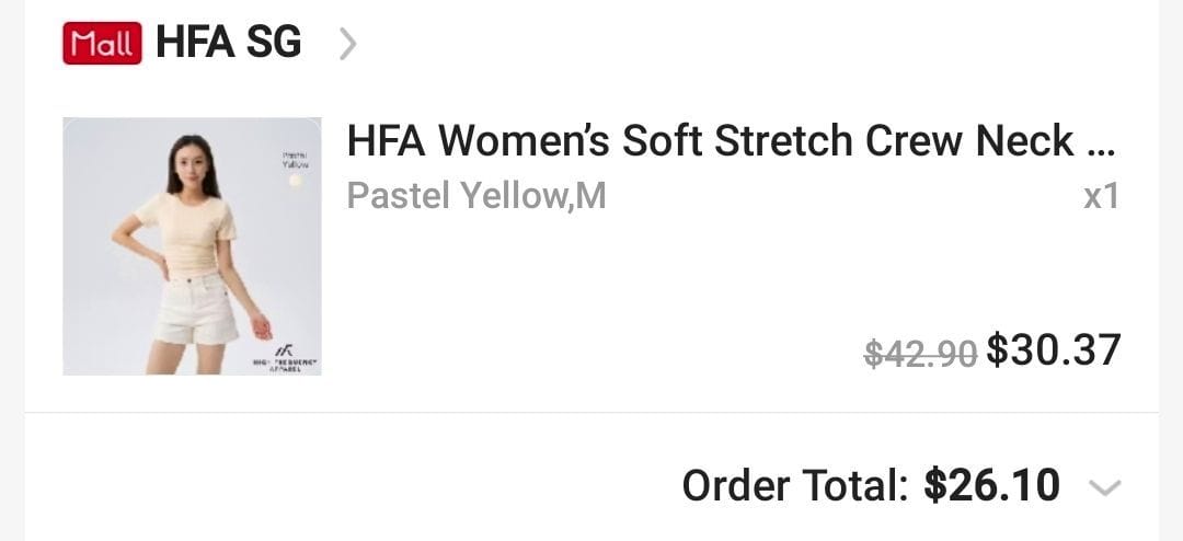 Customer photo review of Soft Stretch Crew Neck Ruched Padded Tee
