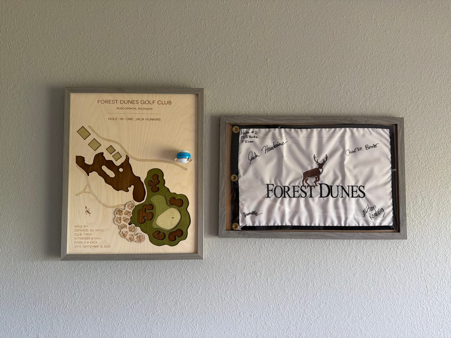 Customer photo review of Personalized Hole-in-One | Single Hole Golf Art