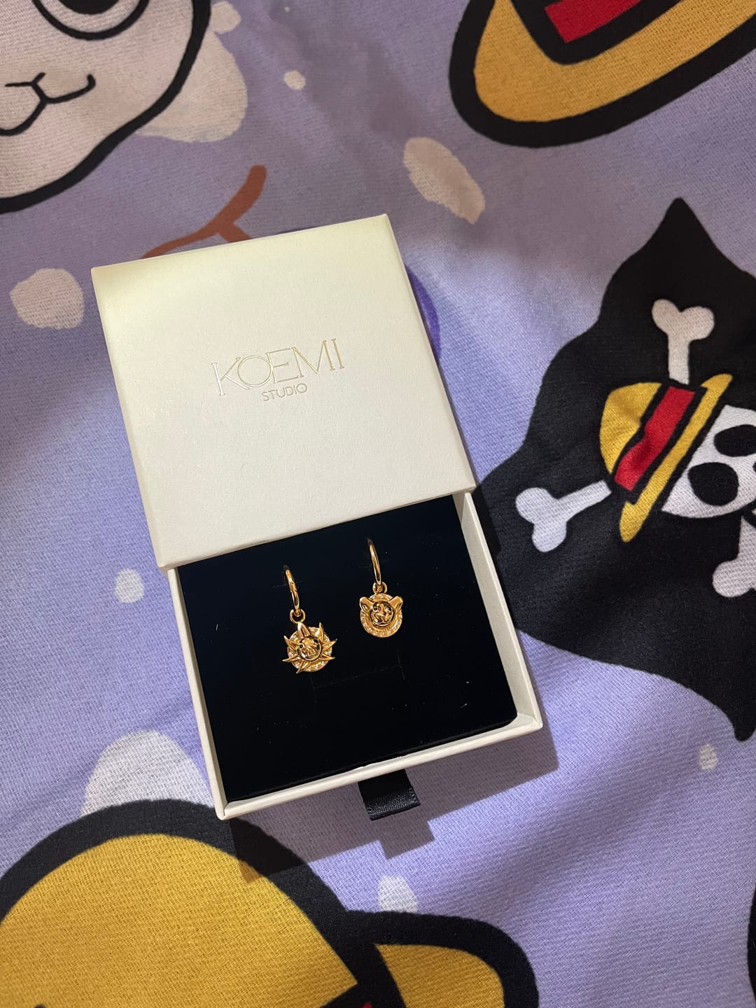 Customer photo review of Pirate Ship Earrings