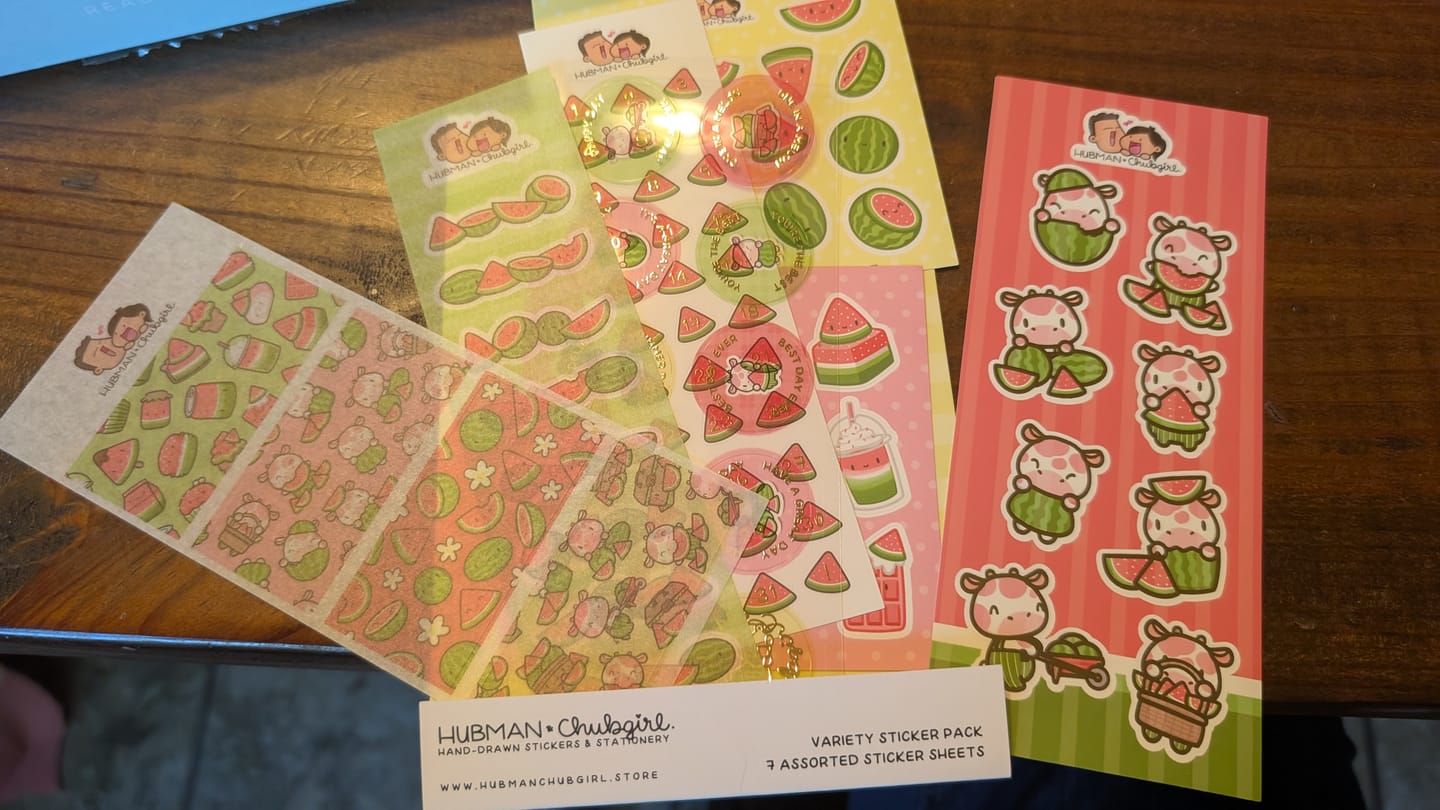 Customer photo review of Summer Watermelons Variety Sticker Pack