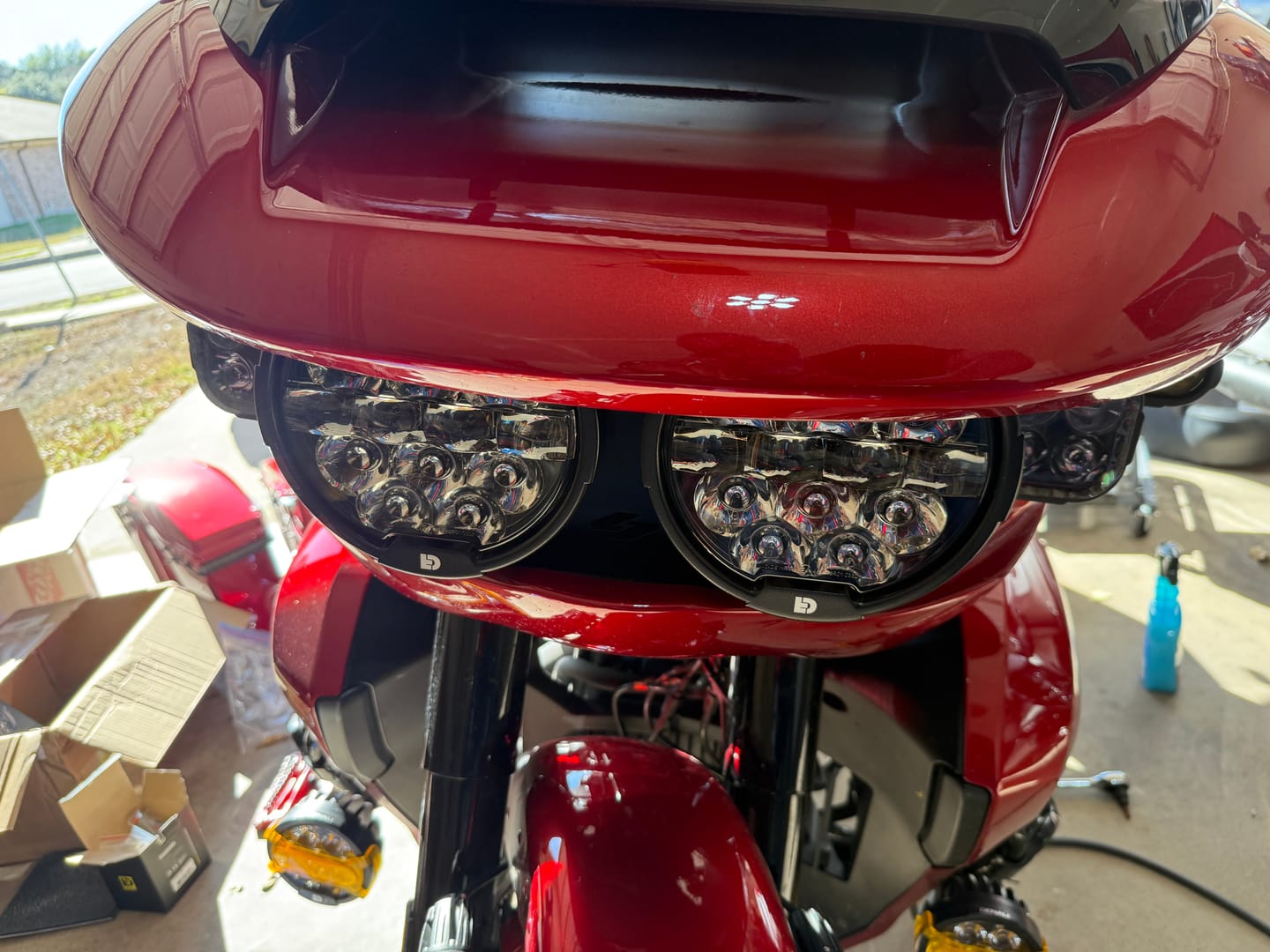 Customer photo review of Full Deck Headlight Kit with Denali Lighting for '24-26 Harley-Davidson Road Glide by Kraus Motor Co