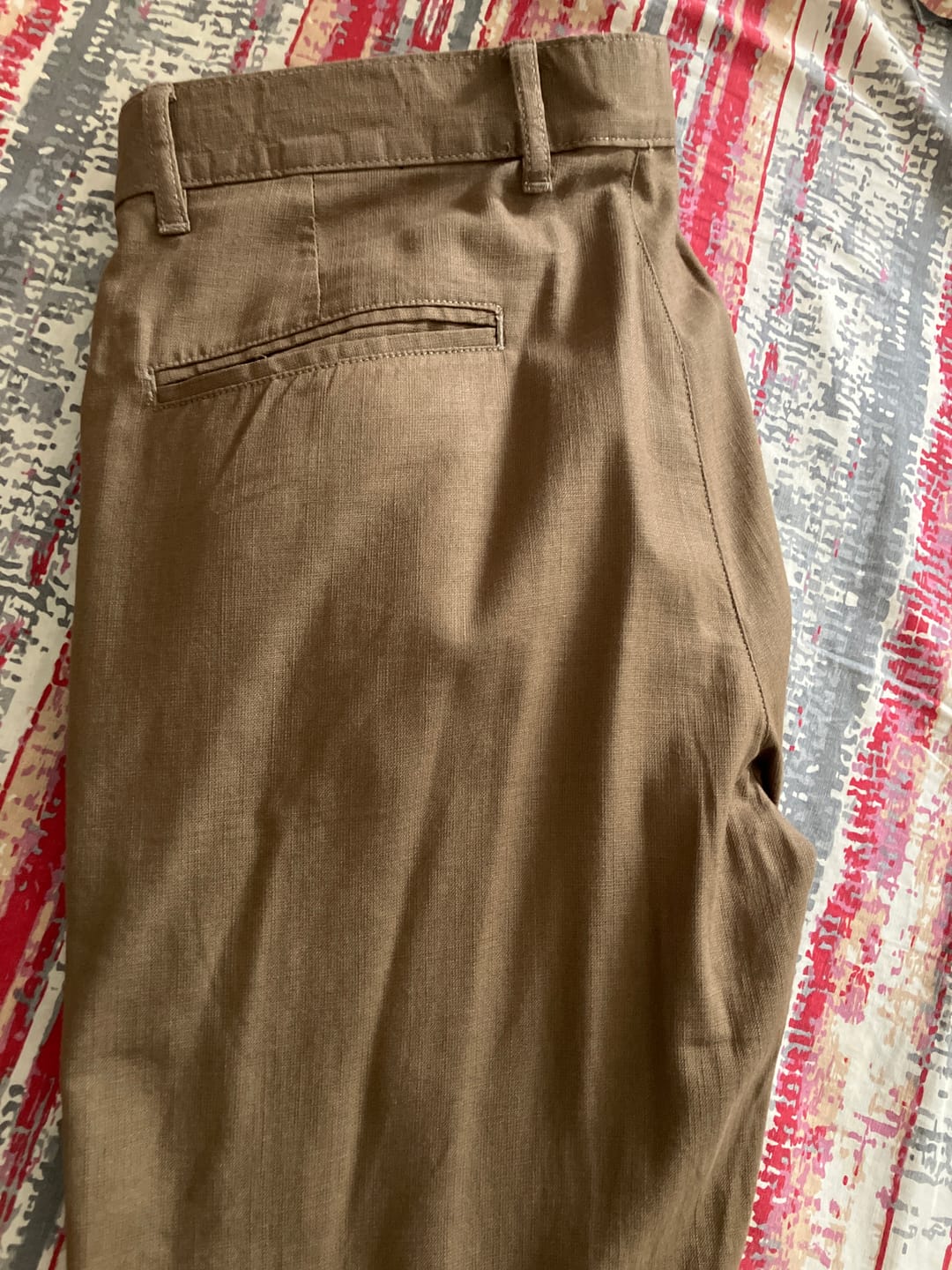 Customer photo review of Brown - 2 way stretch - COTTON LINEN PANT