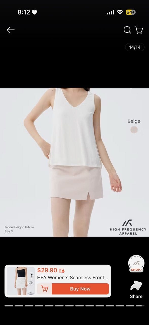 Customer photo review of Seamless Front Slit Skorts