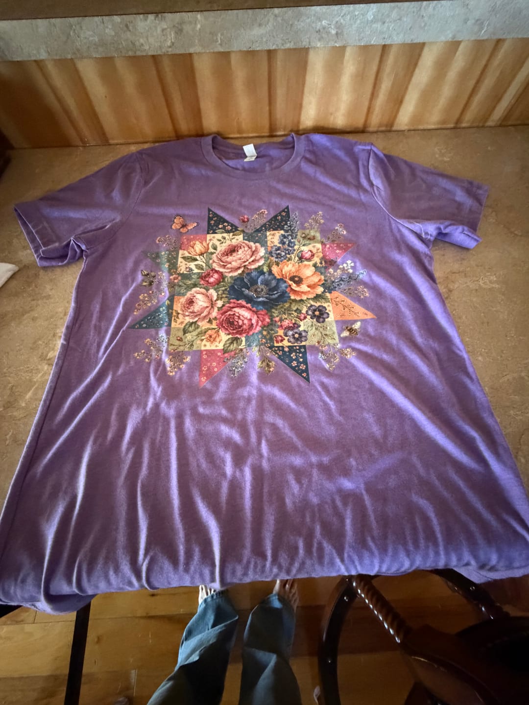 Customer photo review of Blooming Patchwork Star T-shirt