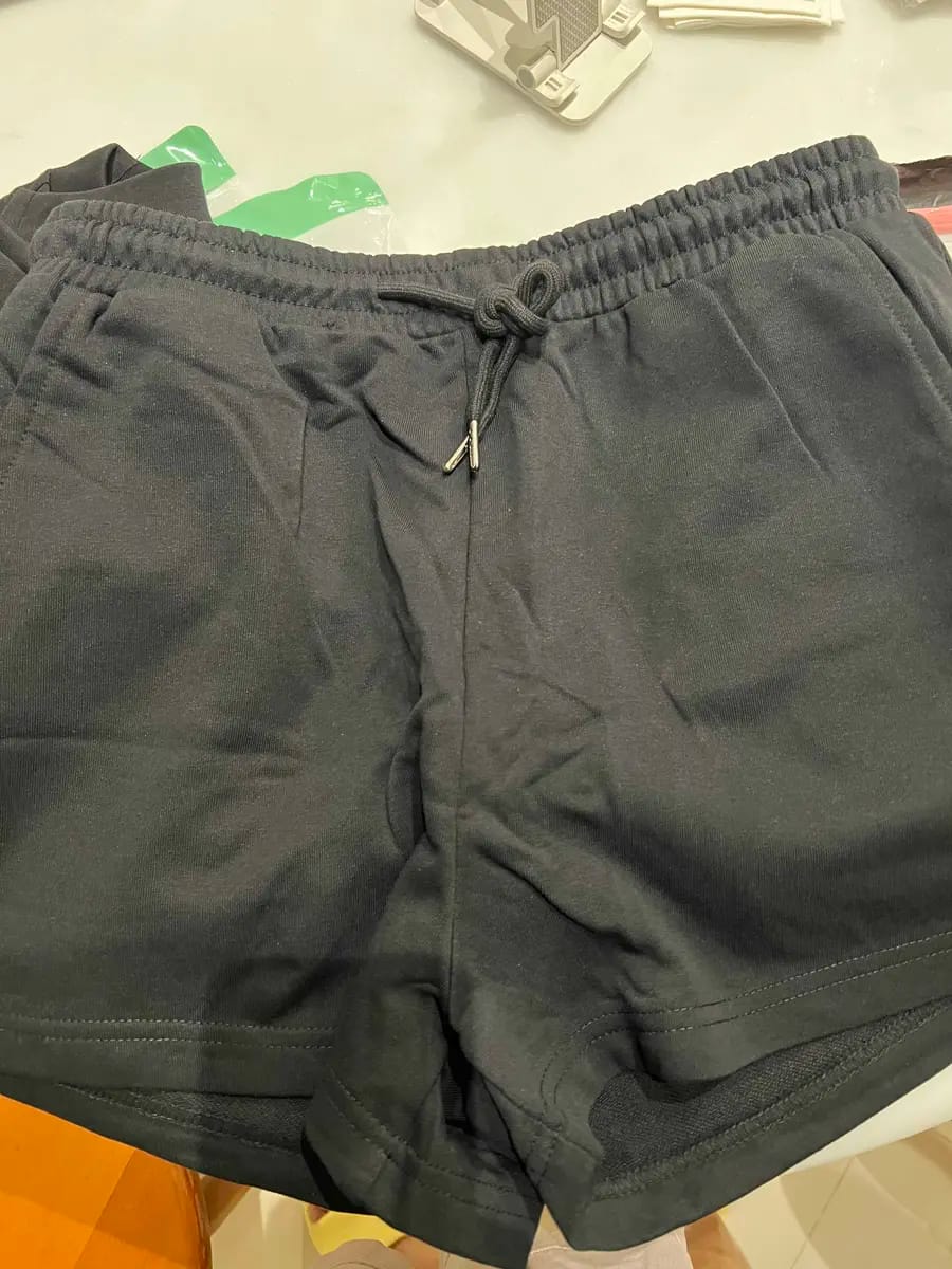 Customer photo review of High-Waisted Cotton Sweat Shorts