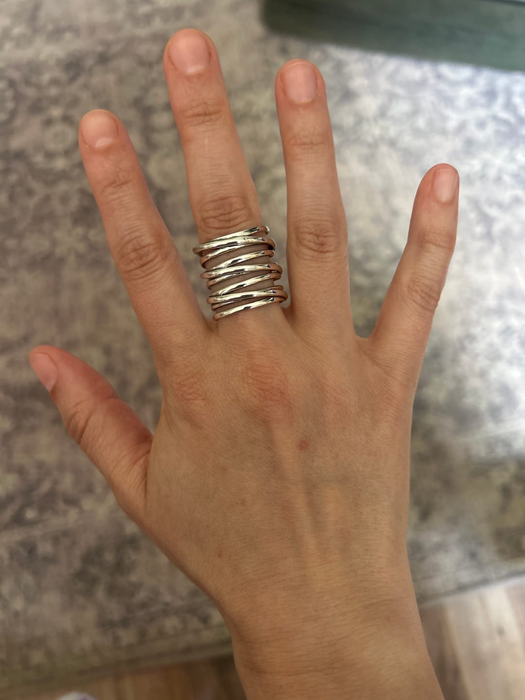 Customer photo review of Chunky Wrap Wide Band Ring Sterling Silver