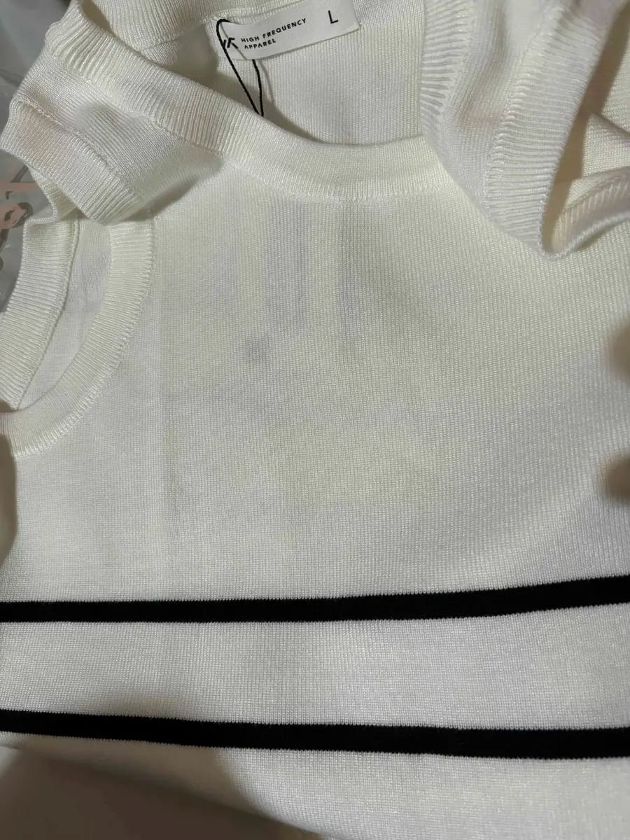 Customer photo review of Half Striped Knitted Tank Top