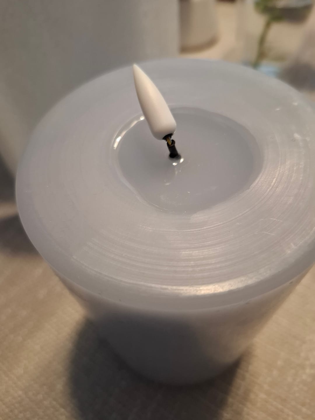 Customer photo review of LED Bloklys Ø 10 x 15 cm Støvet blå