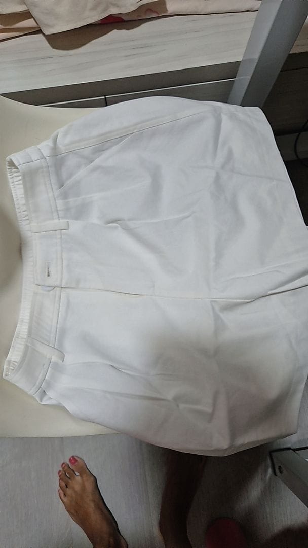 Customer photo review of Double Pleated Chino High-Waisted Shorts