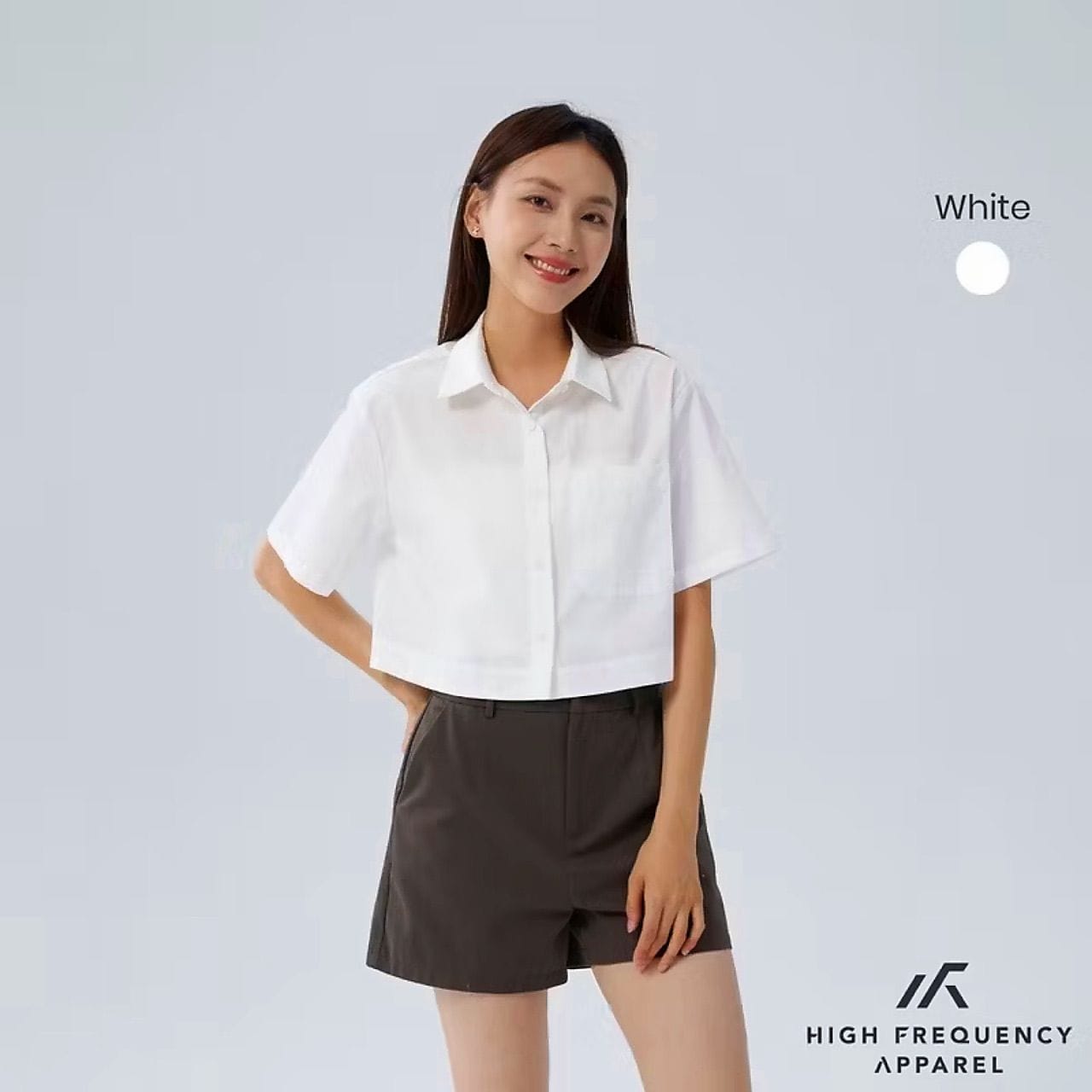 Customer photo review of Relaxed Fit Boxy Crop Shirt