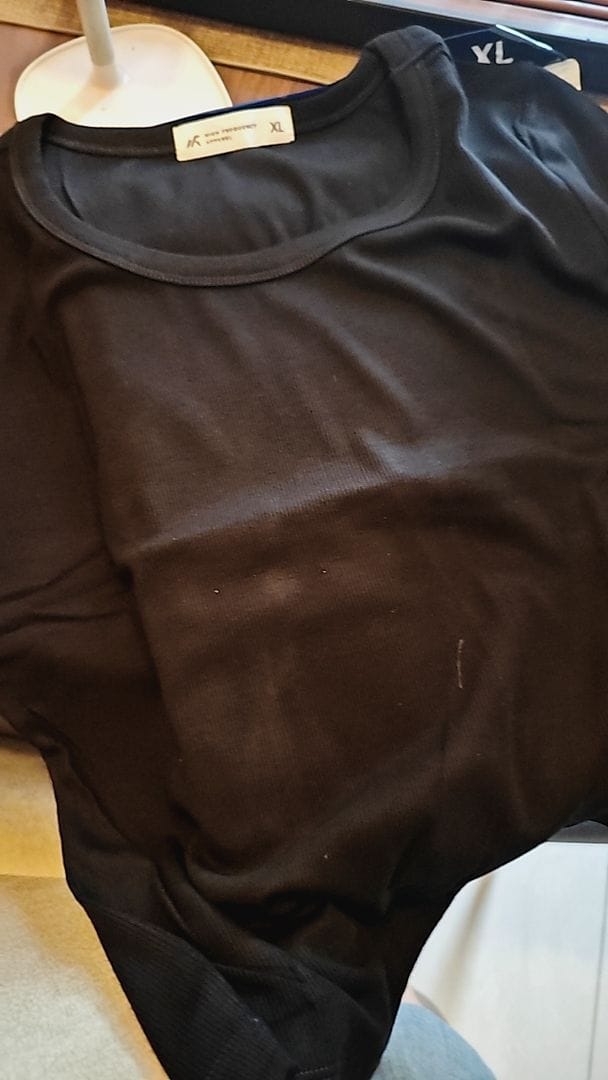Customer photo review of Wide Neck Half Sleeve Ribbed Tee – Stretch Fit Essentials