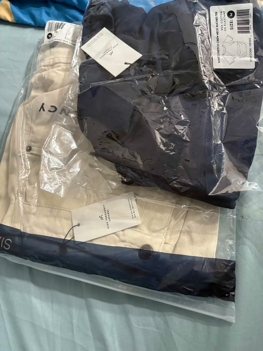 Customer photo review of Soft Stretch Crew Neck Ruched Padded Tee