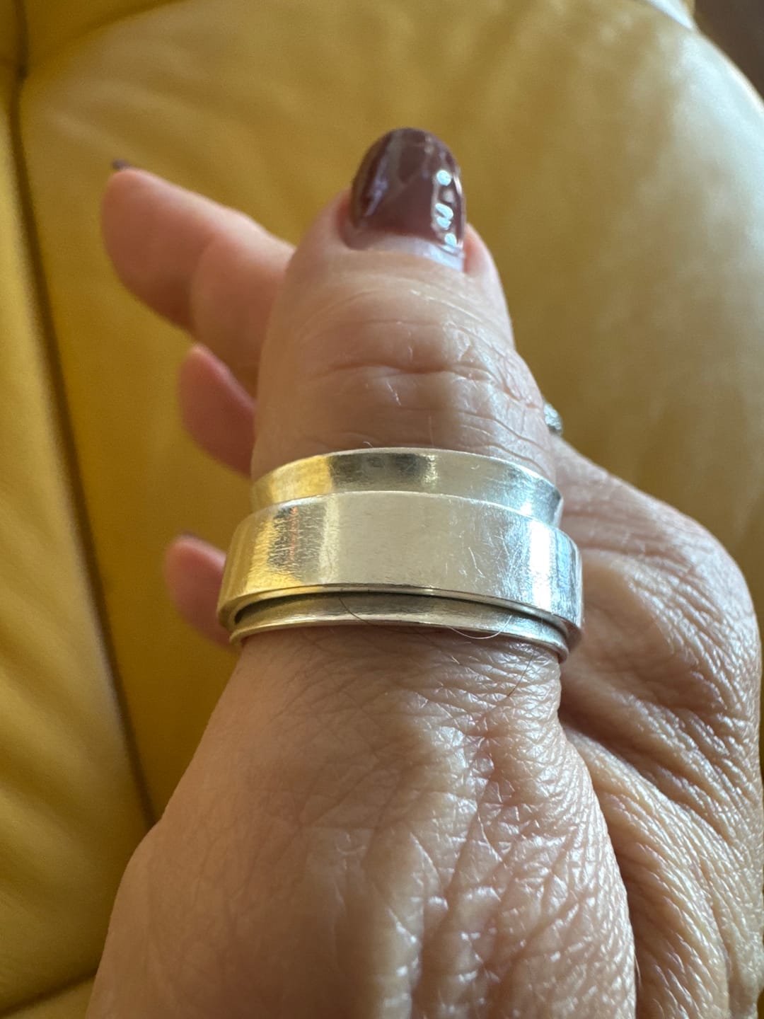 Customer photo review of Sterling Silver Spinner Ring | Fidget & Anxiety Ring for Men and Women