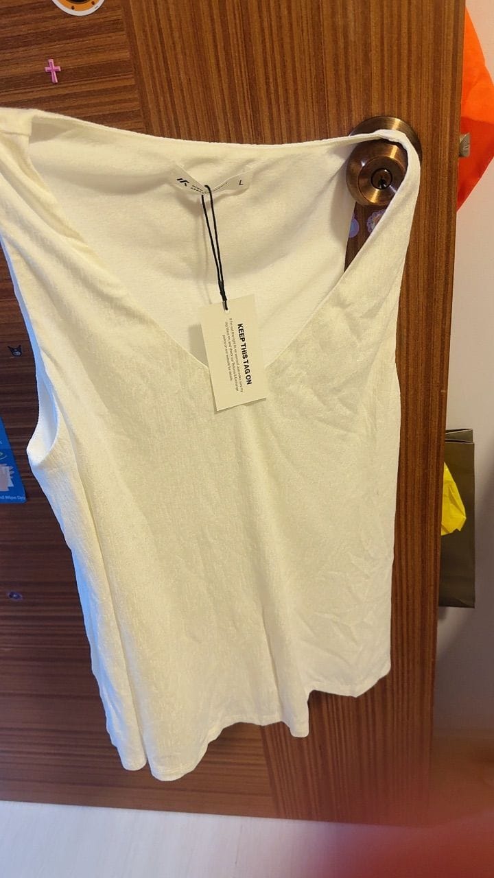 Customer photo review of Chiffon Sleeveless V-Neck Top