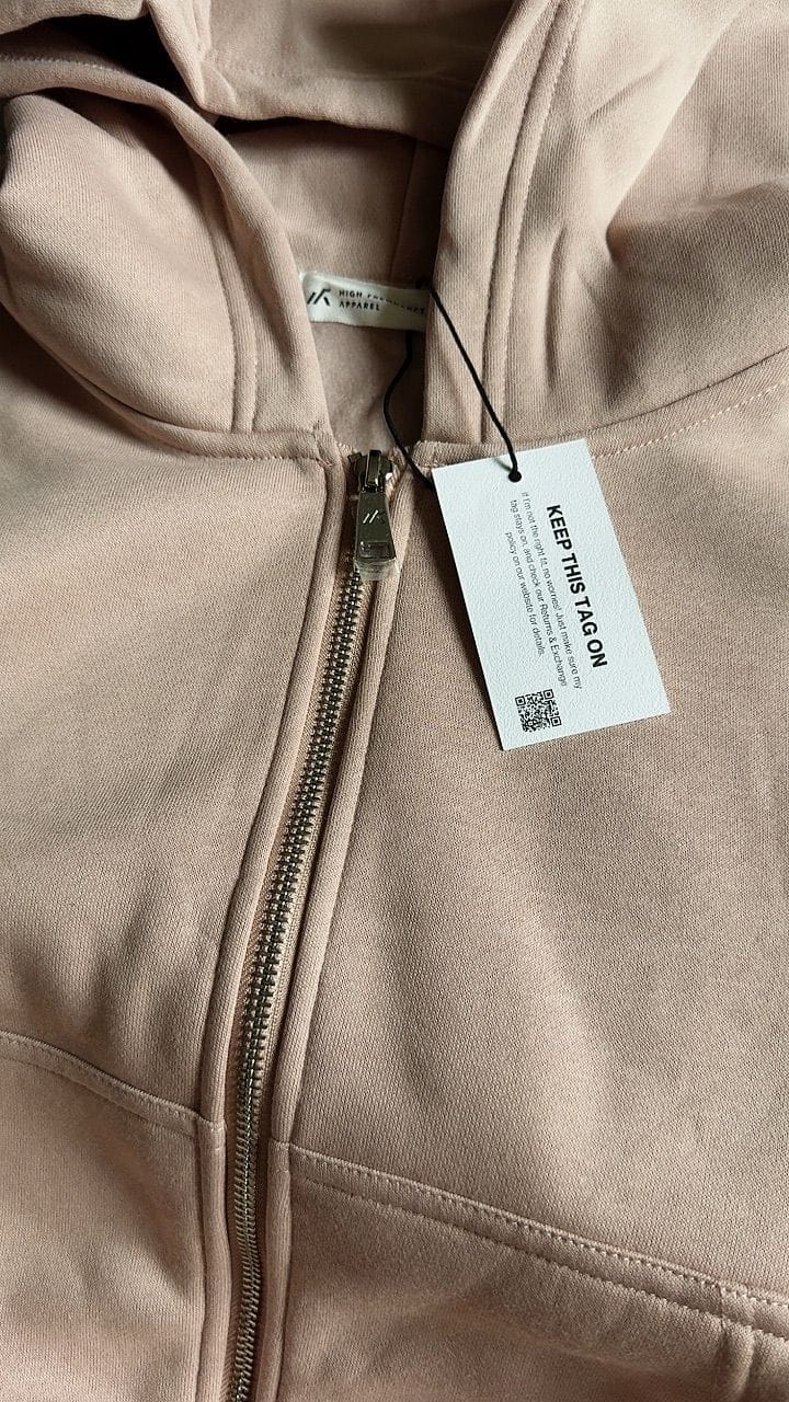 Customer photo review of Cropped Two-Way Zippered Hoodie