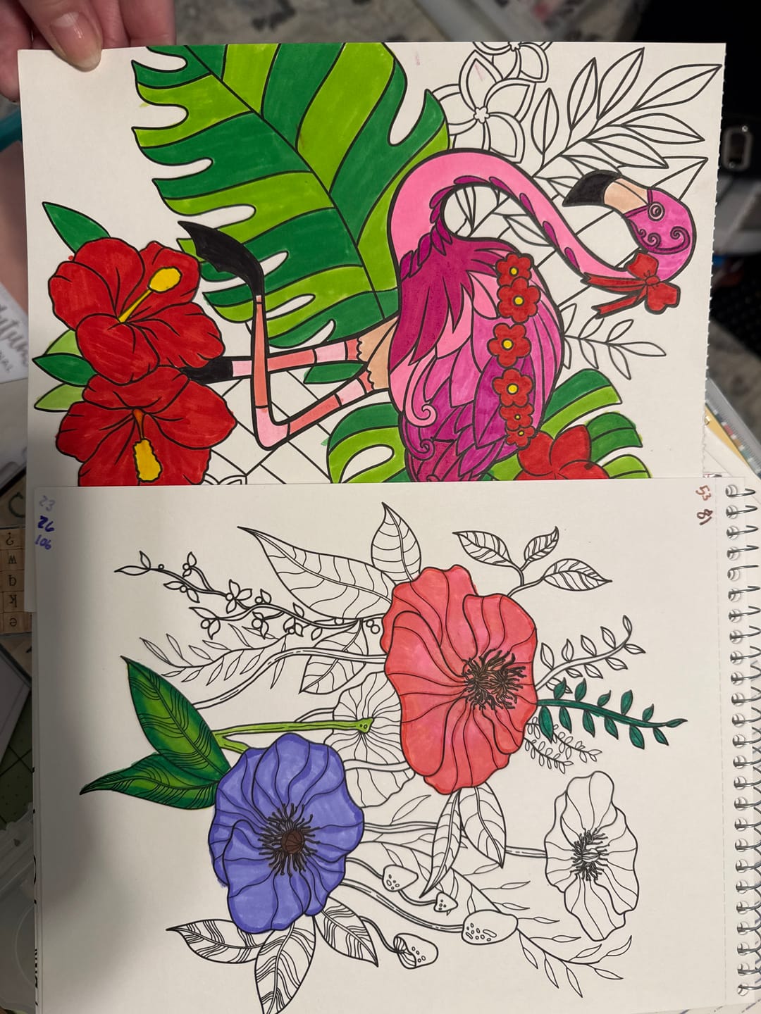 Customer photo review of Ohuhu Pupe B 40 Paper-friendly (No Peeling)  Markers＆ Coloring Book Set