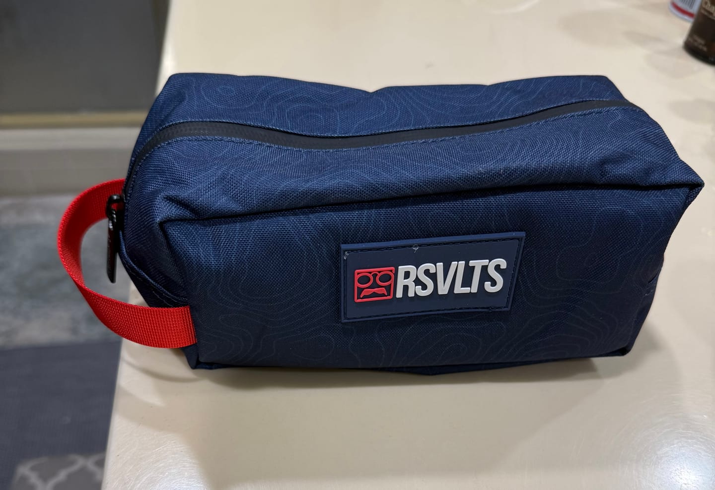 Customer photo review of Navy Topo – Travel Bag