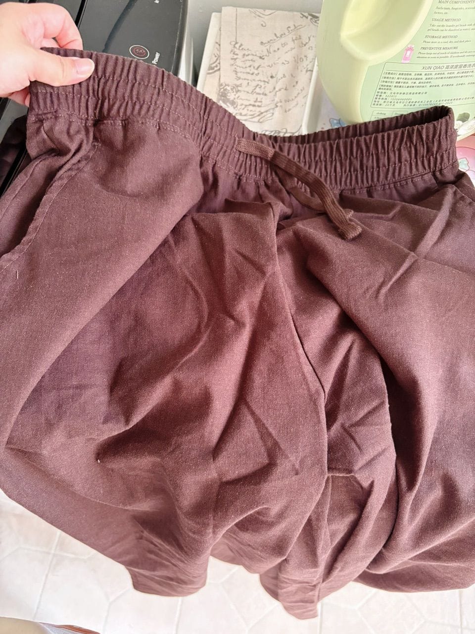 Customer photo review of Wide Leg Relaxed Cotton Pants