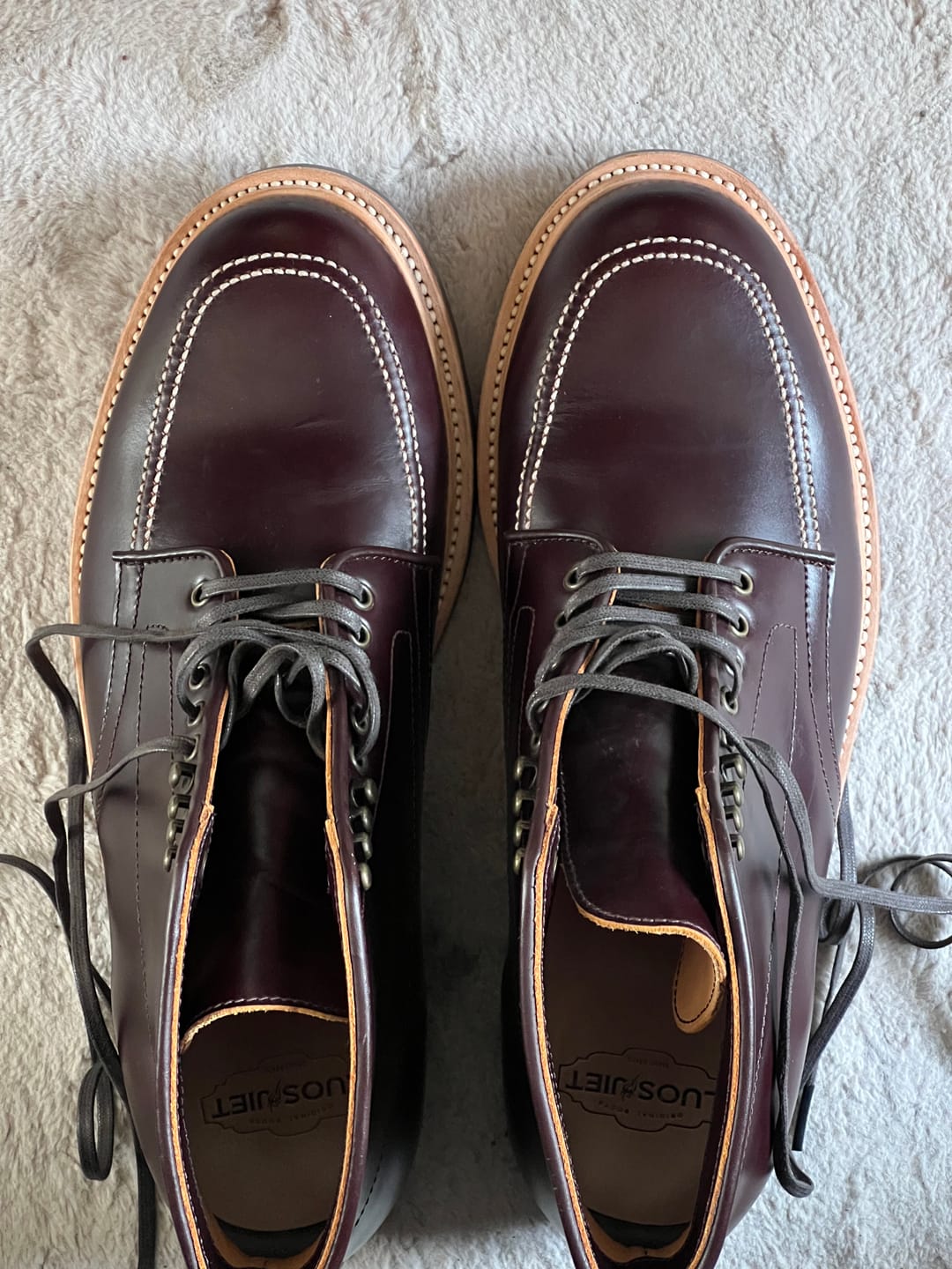 Customer photo review of Indiana MocToe Boot -luosjiet®boots - Wine TeaCore Smooth Cowhide