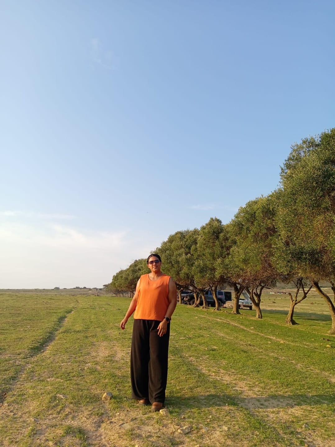 Customer photo review of 2XL | 110cm Long Black Crinkle Straight Leg Resort Pants