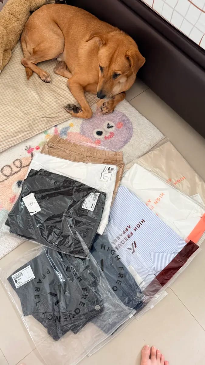Customer photo review of Double Pleated Chino High-Waisted Shorts