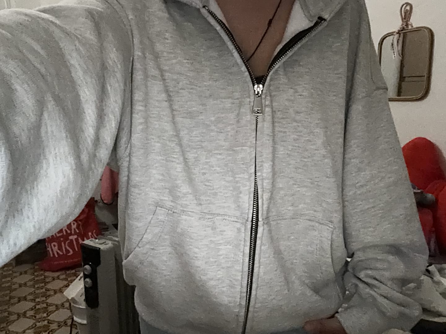 Customer photo review of Zip Hoodie Premium Blanks 330GSM Sport Grey