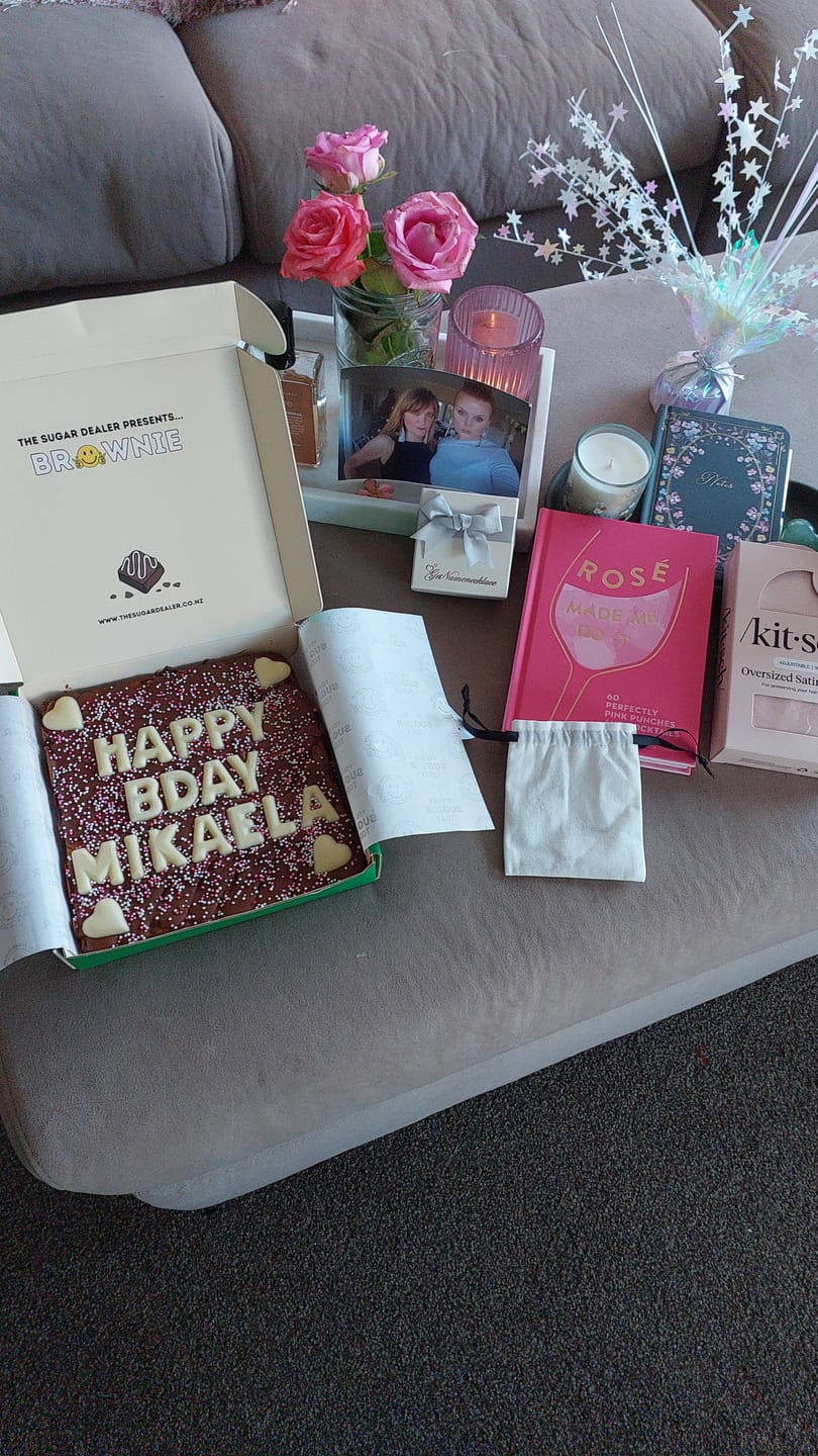 Customer photo review of Custom message heart brownie