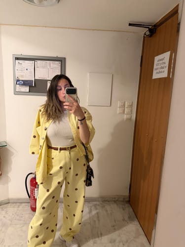 Customer photo review of Lumina Polka Dot  Πουκάμισο Κοντομάνικο με Πουά Σχέδιο