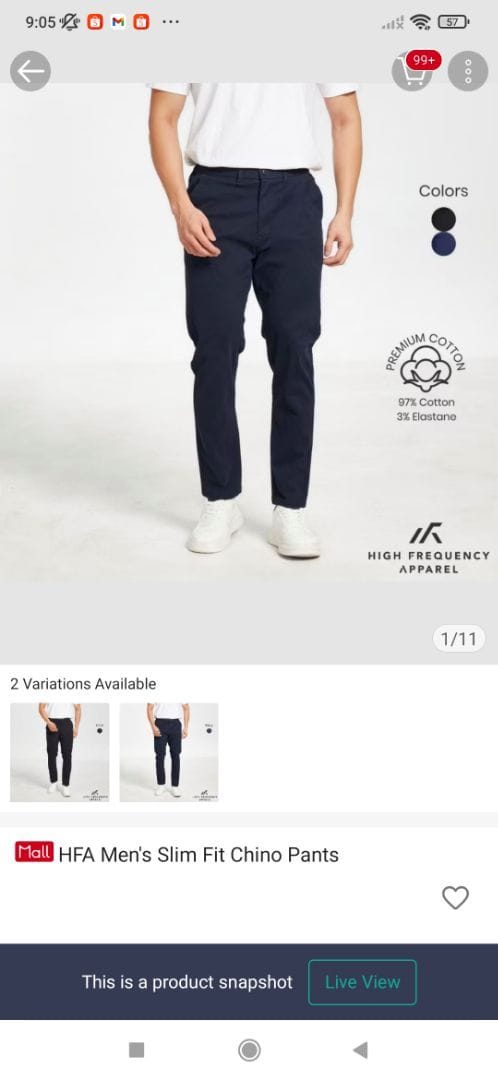 Customer photo review of Slim Fit Chino Pants