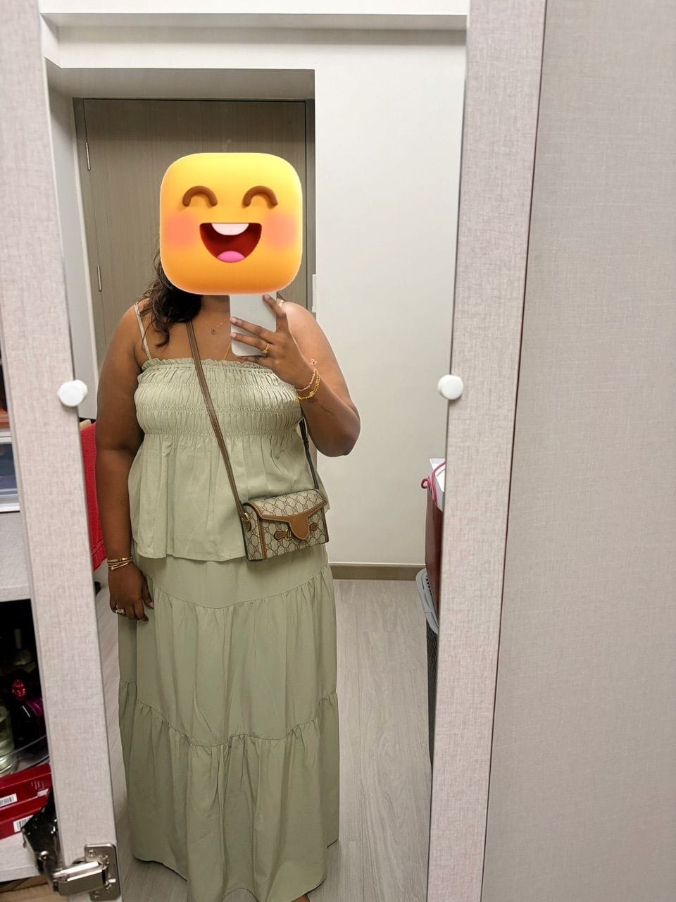 Customer photo review of Smocked 3-Tiered Spaghetti Top