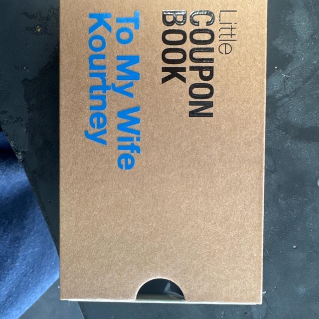 Customer photo review of Fully Customisable Coupon Book | Personalised Gift for Couples