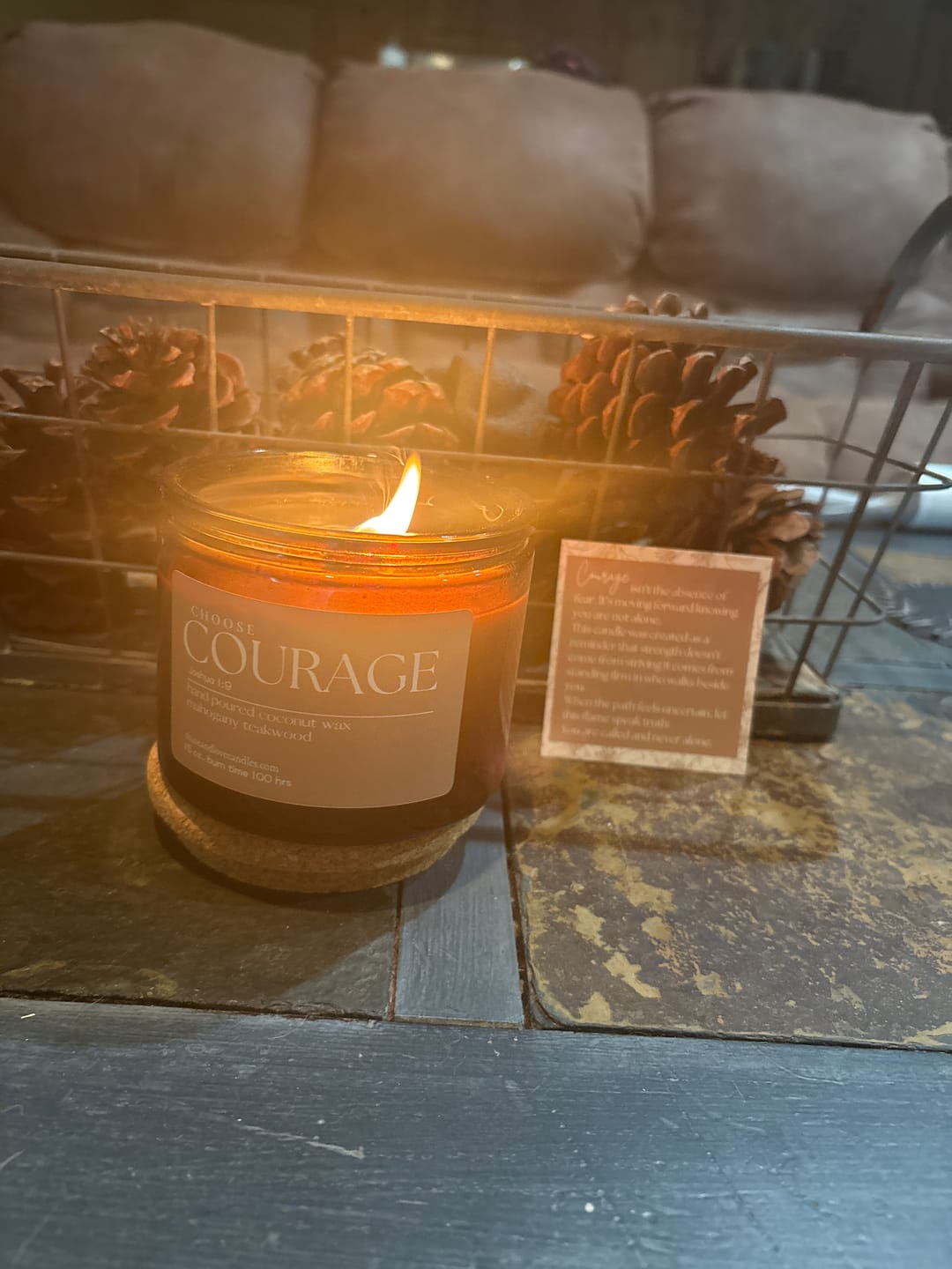 Customer photo review of Courage Candle + Mahogany Teakwood