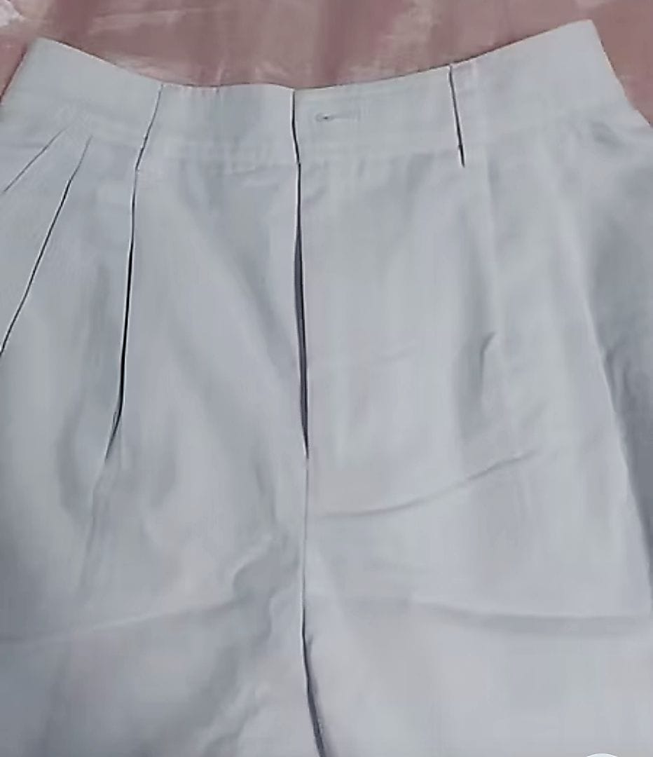 Customer photo review of Double Pleated Chino High-Waisted Shorts