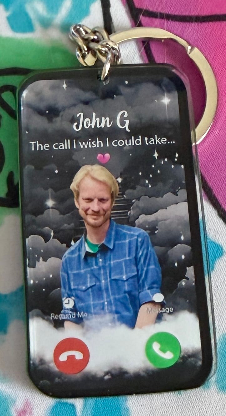 Customer photo review of The Call I Wish I Could Take Memorial Sympathy Gift Remembrance Keepsake Photo Personalized Acrylic Keychain