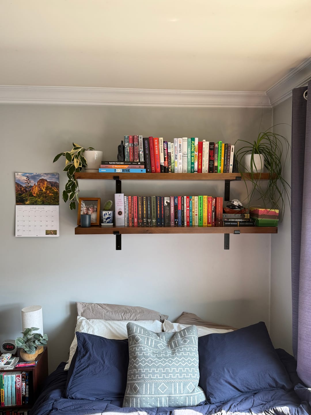 Customer photo review of Rustic Pine Shelves with Brackets