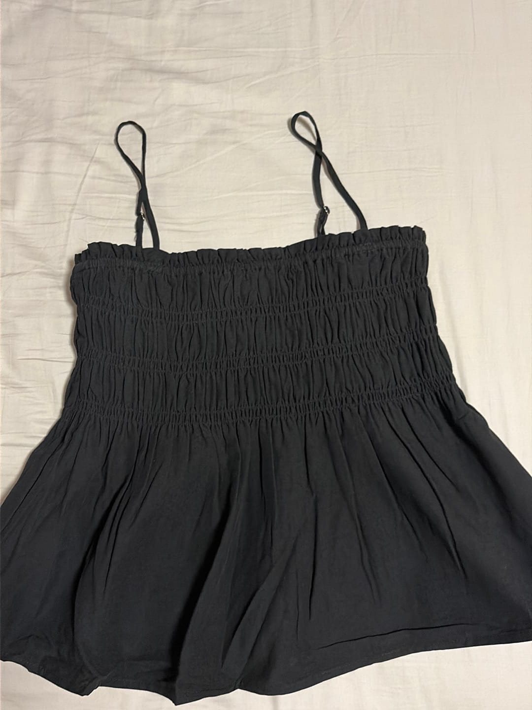 Customer photo review of Smocked 3-Tiered Spaghetti Top