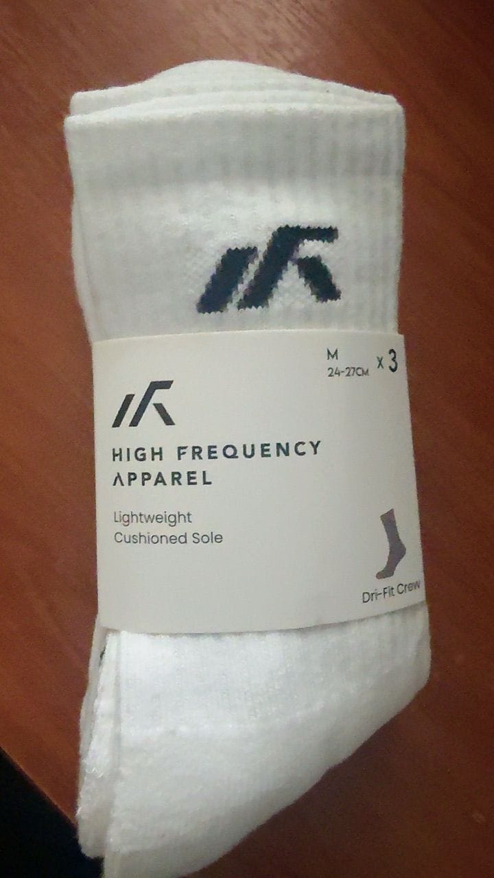 Customer photo review of [Pack of 3] Unisex Dri-Fit Crew Sports Socks With Cushioned Sole