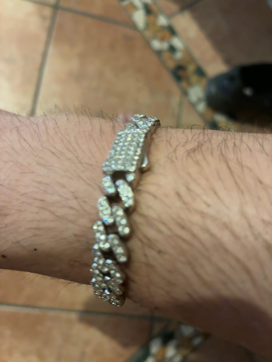 Customer photo review of ICY CUBANA BRACELET. - 925