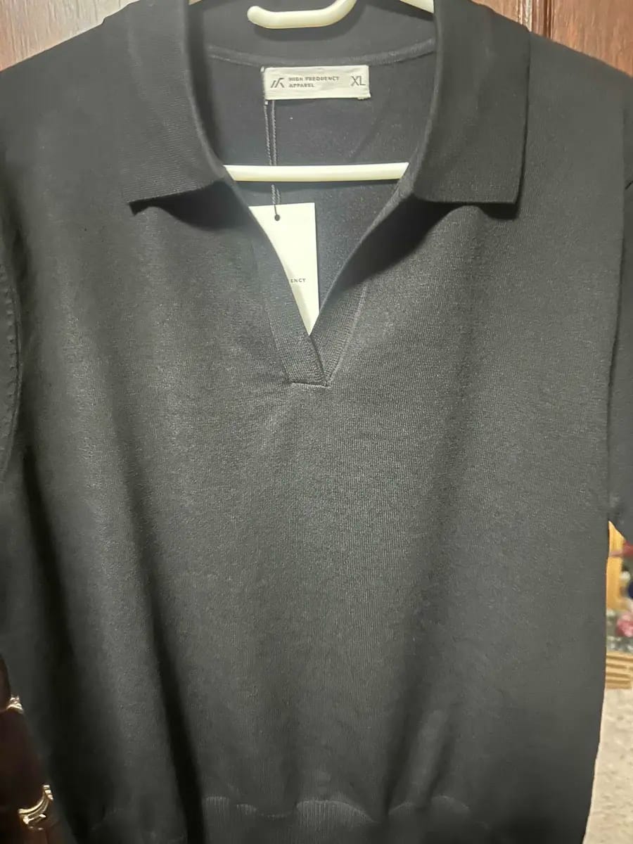 Customer photo review of Knitted Buttonless Polo